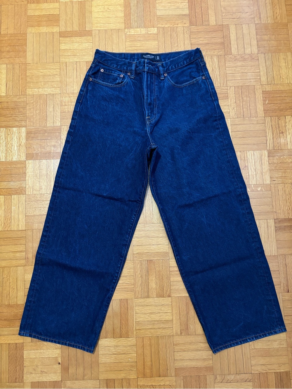 A&F Dark Blue Relaxed Fit Men's Jeans